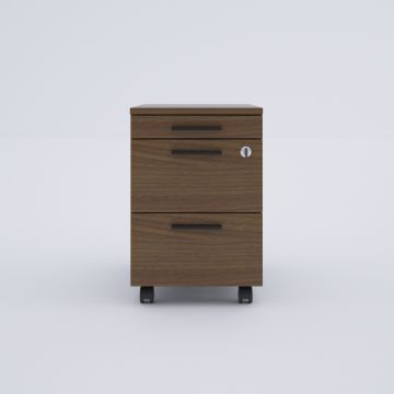 2 Çekmeceli ve 1 Kalemlikli Hareketli Keson Ceviz+Antrasit