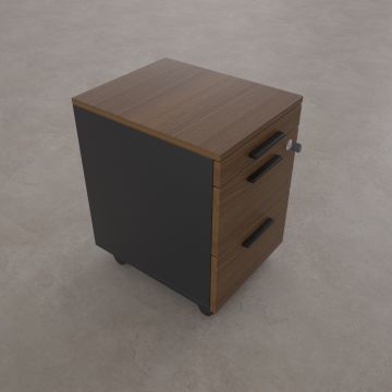 2 Çekmeceli ve 1 Kalemlikli Hareketli Keson Ceviz+Antrasit