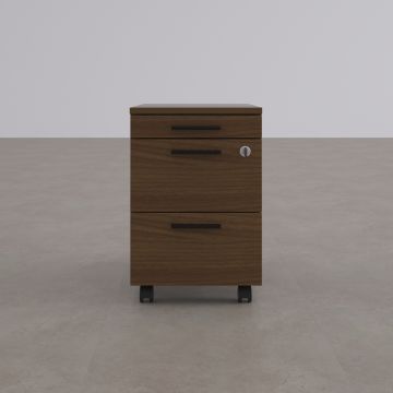 2 Çekmeceli ve 1 Kalemlikli Hareketli Keson Ceviz+Antrasit