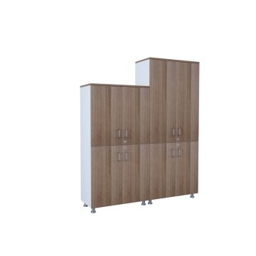 80'lik Alt-Üst Ahşap Kapaklı Dosya Dolapları