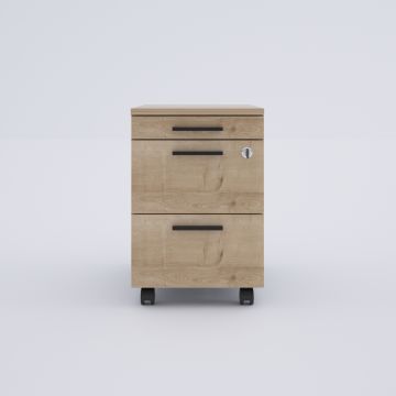 2 Çekmeceli ve 1 Kalemlikli Hareketli Keson Meşe+Antrasit