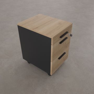 2 Çekmeceli ve 1 Kalemlikli Hareketli Keson Meşe+Antrasit