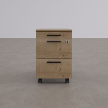 2 Çekmeceli ve 1 Kalemlikli Hareketli Keson Meşe+Antrasit