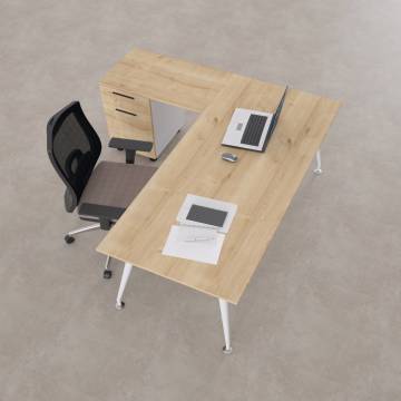 İvory Keson Etajerli Çalışma Masası