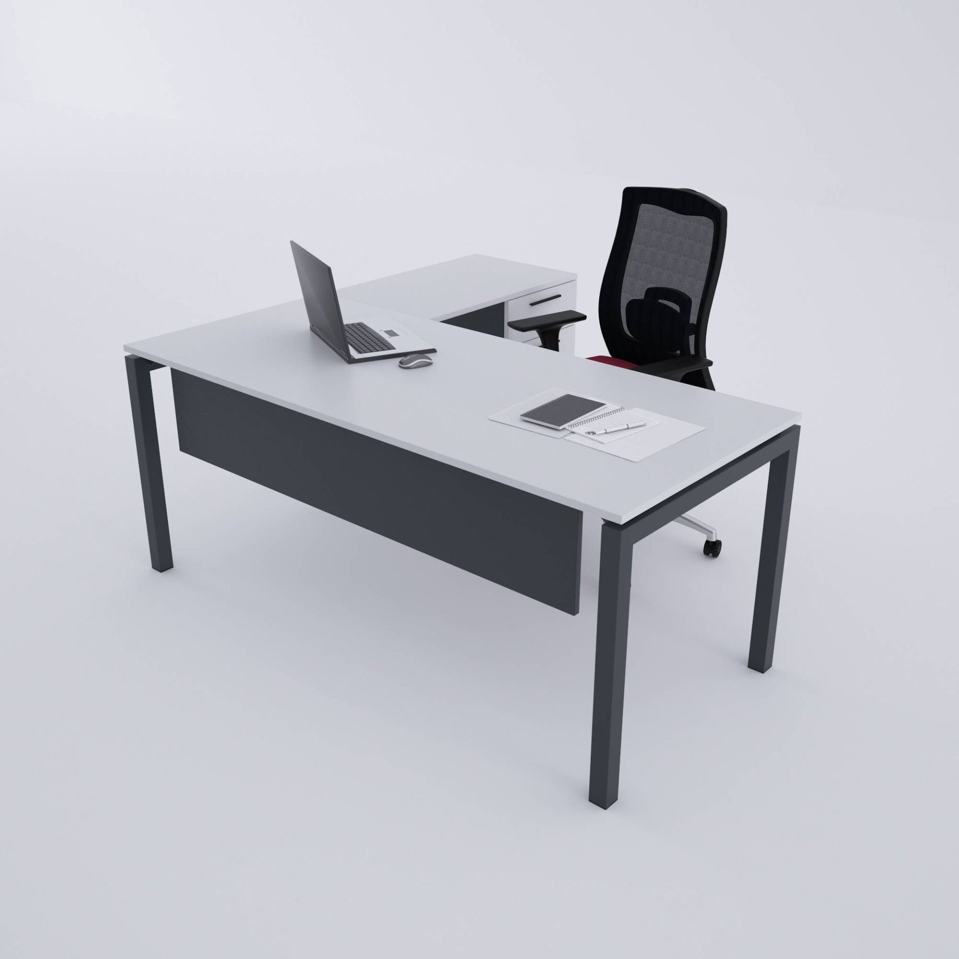 Cube-40 Keson Etajerli Çalışma Masası 140x80 - Beyaz