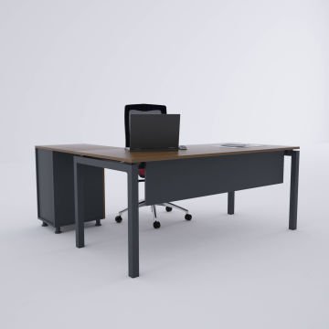 Cube-40 Keson Etajerli Çalışma Masası 140x80 - Ceviz