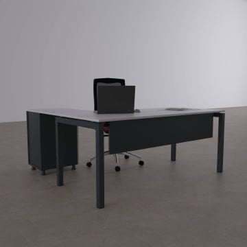 Cube-40 Keson Etajerli Çalışma Masası 160x80 - Beyaz