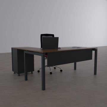 Cube-40 Keson Etajerli Çalışma Masası 160x80 - Ceviz