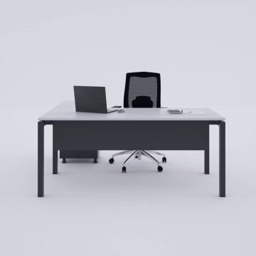 Cube-40 Keson Etajerli Çalışma Masası 180x80 - Beyaz