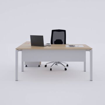 Cube-40 Keson Etajerli Çalışma Masası 180x80 - Meşe