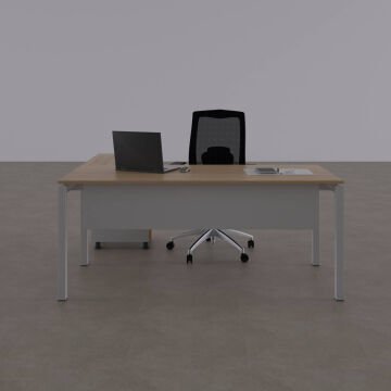 Cube-40 Keson Etajerli Çalışma Masası 180x80 - Meşe