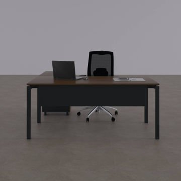 Cube-40 Keson Etajerli Çalışma Masası 200x80 - Ceviz