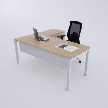 Cube-40 Keson Etajerli Çalışma Masası 200x80 - Meşe