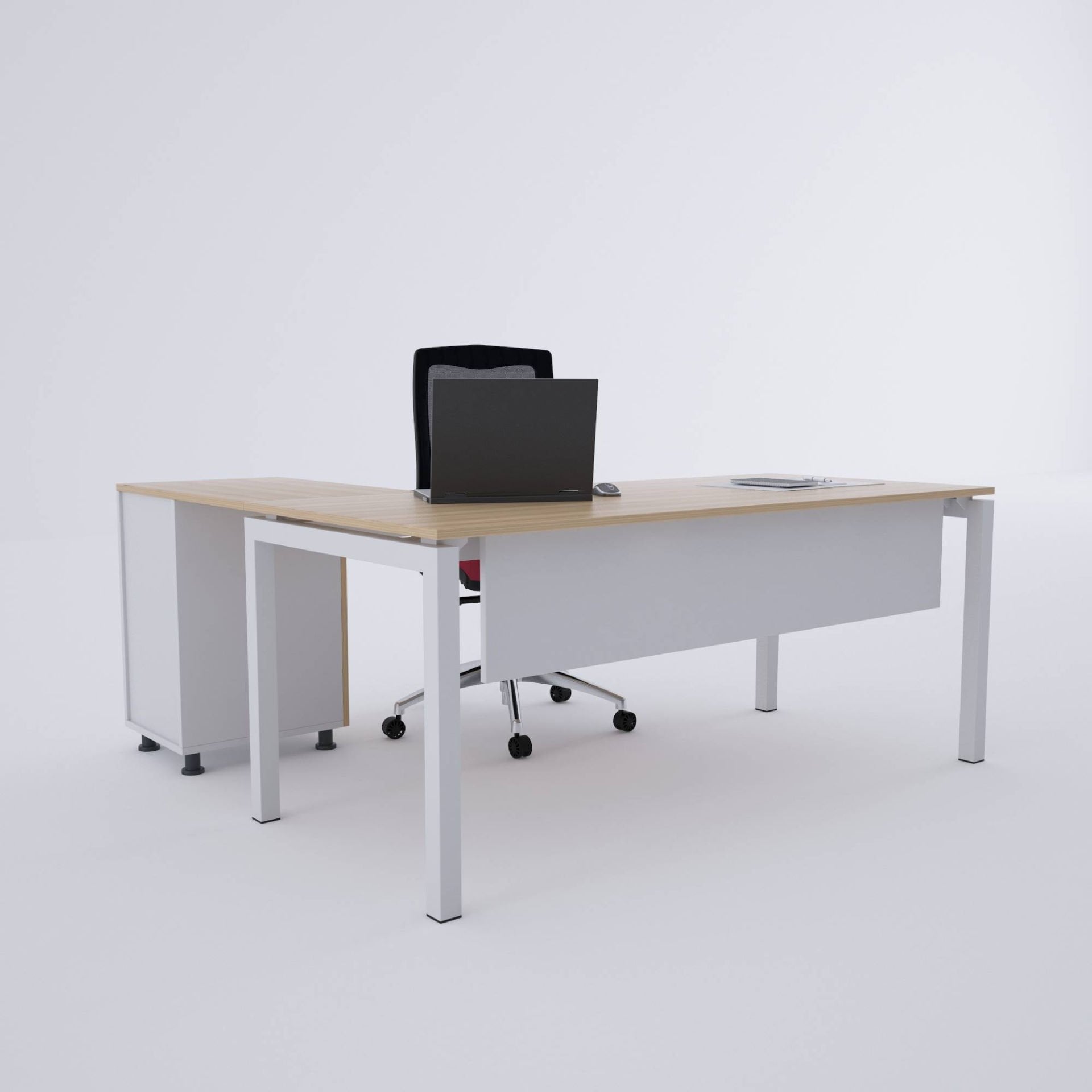 Cube-40 Keson Etajerli Çalışma Masası 200x80 - Meşe