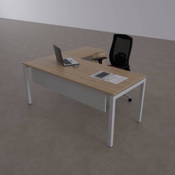 Cube-40 Keson Etajerli Çalışma Masası 200x80 - Meşe