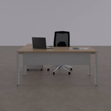 Cube-40 Keson Etajerli Çalışma Masası 200x80 - Meşe