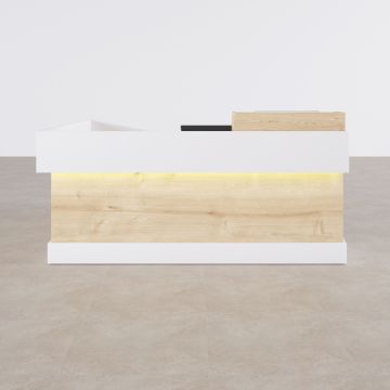 Banko 1 L 160x160 - Meşe+Beyaz