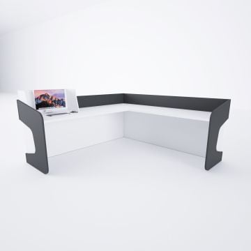 Banko 1 L 180x160 - Beyaz+Antrasit