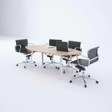 Nova Elips M Toplantı Masası Meşe+Beyaz