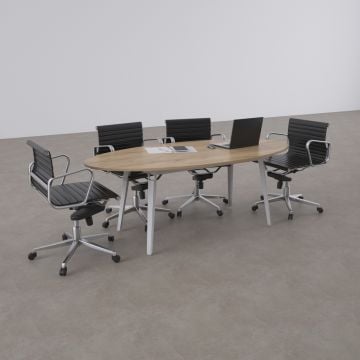 Nova Elips M Toplantı Masası Meşe+Beyaz