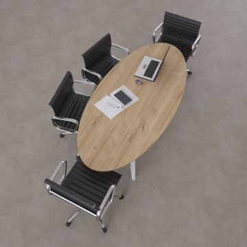 Nova Elips M Toplantı Masası Meşe+Beyaz