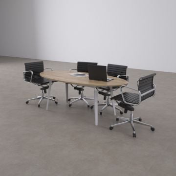 Nova Elips M Toplantı Masası Meşe+Beyaz