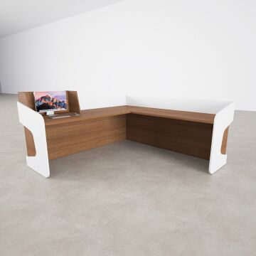 Banko 1 L 180x160 - Ceviz+Beyaz