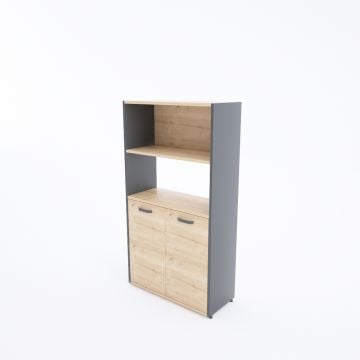 Kübik Yarım Kapaklı Depolama Sistemi Meşe - 148h