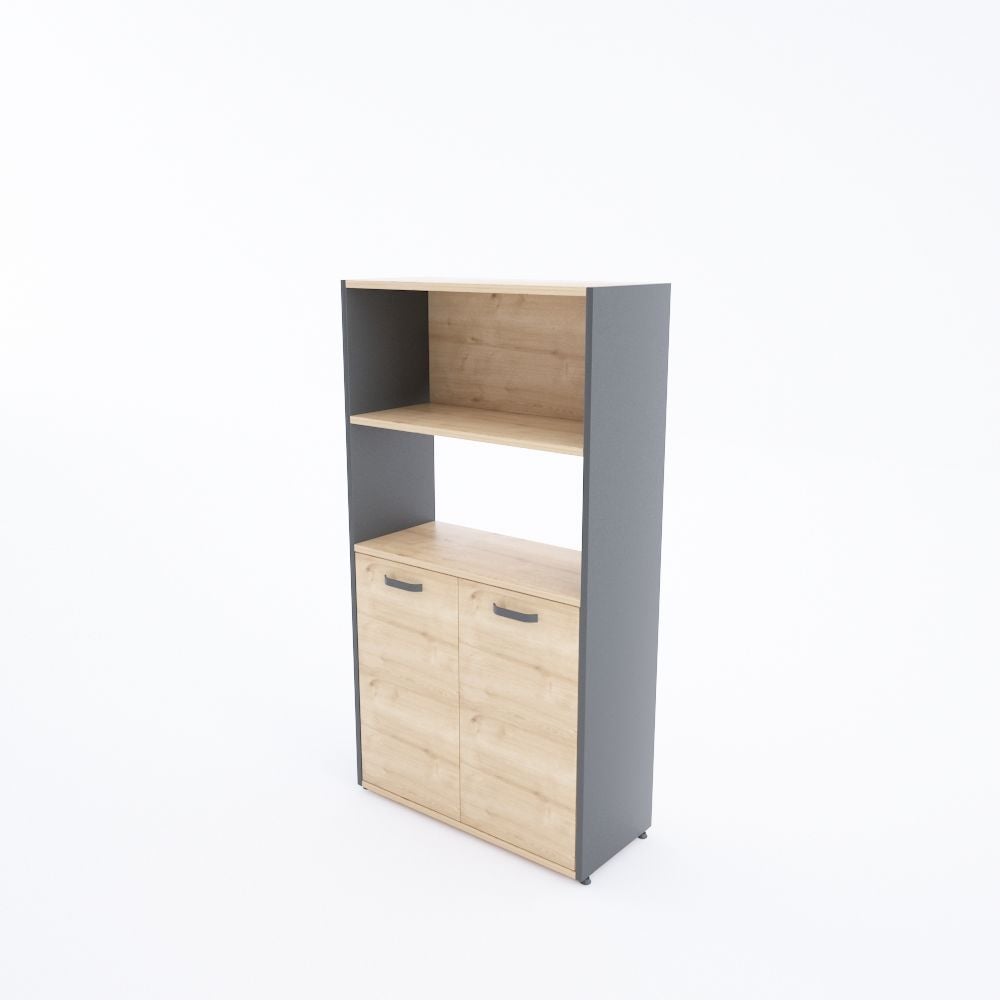 Kübik Yarım Kapaklı Depolama Sistemi Meşe - 148h