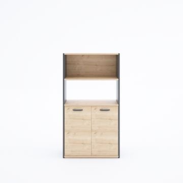 Kübik Yarım Kapaklı Depolama Sistemi Meşe - 148h