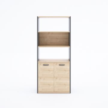 Kübik Yarım Kapaklı Depolama Sistemi Meşe - 184h