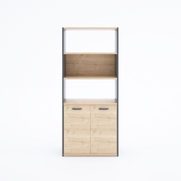 Kübik Yarım Kapaklı Depolama Sistemi Meşe - 184h