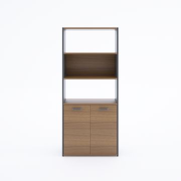 Kübik Yarım Kapaklı Depolama Sistemi Ceviz - 184h