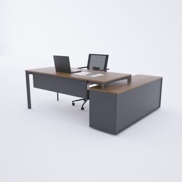 Five 160cm Alt Etajerli Çalışma Masası 160x80 - Ceviz