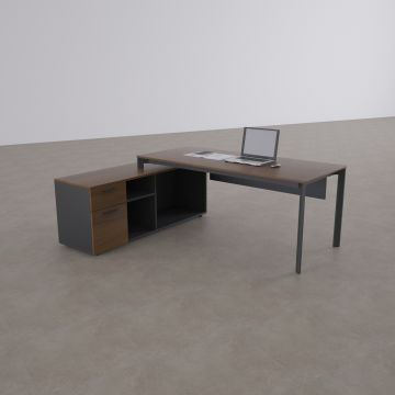 Five 160cm Alt Etajerli Çalışma Masası 160x80 - Ceviz