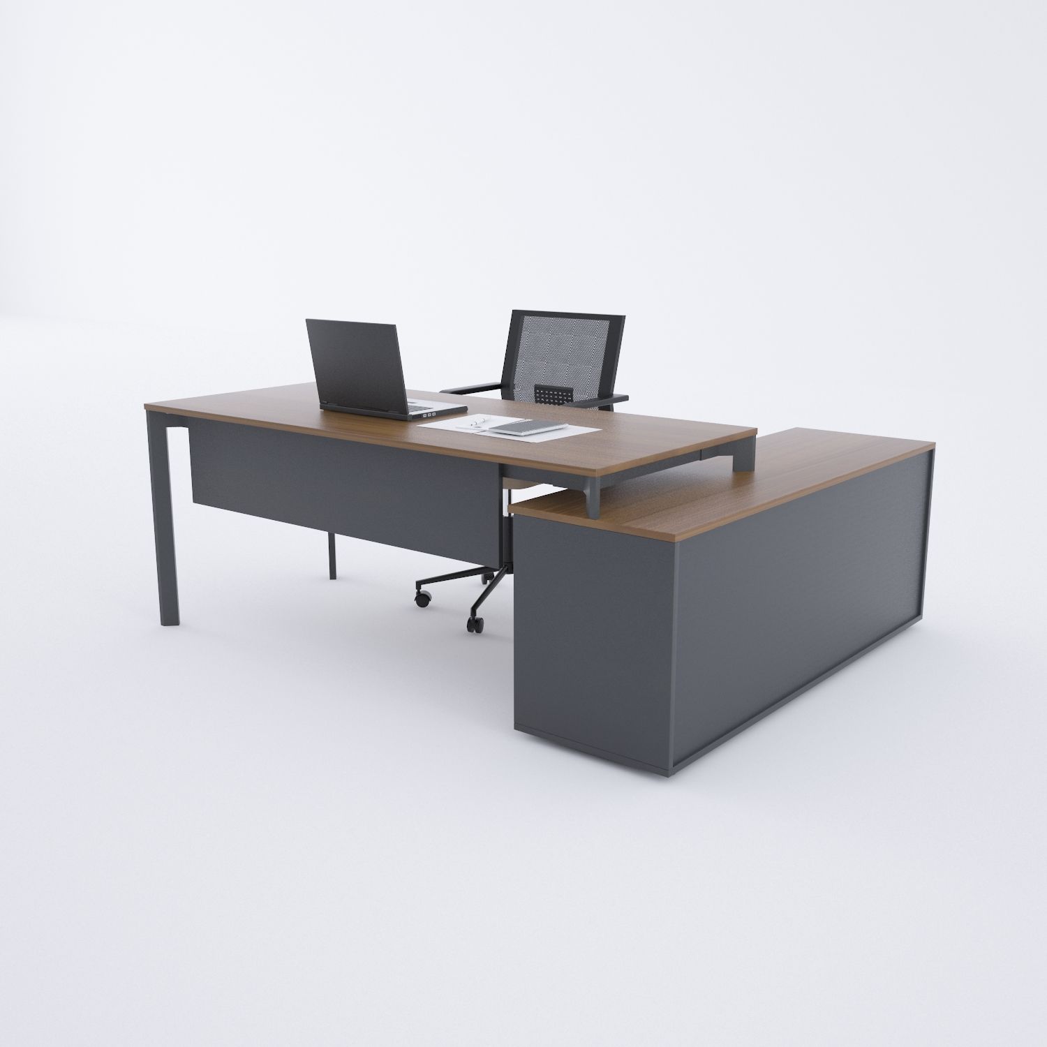 Five 160cm Alt Etajerli Çalışma Masası 180x80 - Ceviz