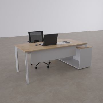 Five 160cm Alt Etajerli Çalışma Masası 180x80 - Meşe