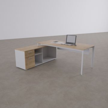 Five 160cm Alt Etajerli Çalışma Masası 180x80 - Meşe