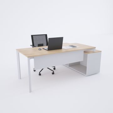 Five 160cm Alt Etajerli Çalışma Masası 200x80 - Meşe