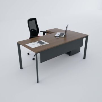 Five 120 cm Alt Etajerli Çalışma Masası 120x80 - Ceviz