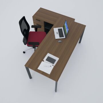 Five 120 cm Alt Etajerli Çalışma Masası 120x80 - Ceviz