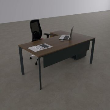 Five 120 cm Alt Etajerli Çalışma Masası 120x80 - Ceviz