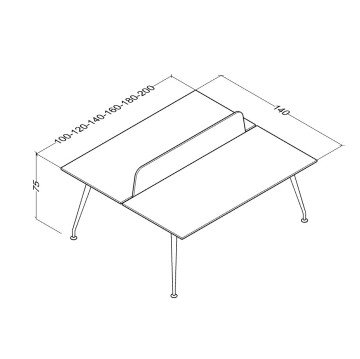İvory İkili Çalışma Masası