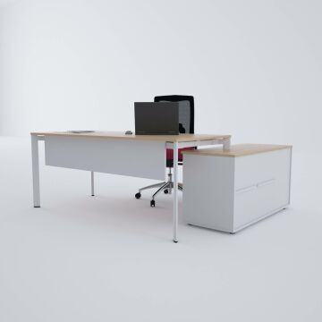 Five 120 cm Alt Etajerli Çalışma Masası 120x80 - Meşe