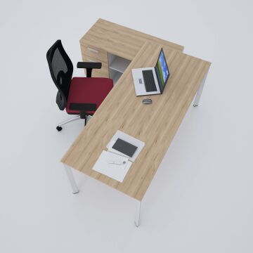 Five 120 cm Alt Etajerli Çalışma Masası 120x80 - Meşe