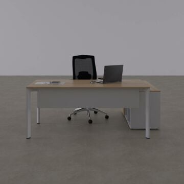 Five 120 cm Alt Etajerli Çalışma Masası 120x80 - Meşe