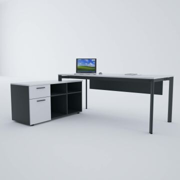 Five 120 cm Alt Etajerli Çalışma Masası 140x80 - Beyaz