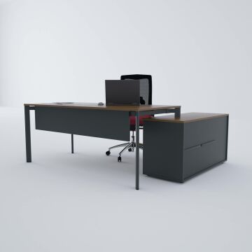 Five 120 cm Alt Etajerli Çalışma Masası 140x80 - Ceviz