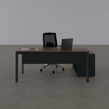 Five 120 cm Alt Etajerli Çalışma Masası 140x80 - Ceviz
