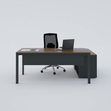 Five 120 cm Alt Etajerli Çalışma Masası 160x80 - Ceviz